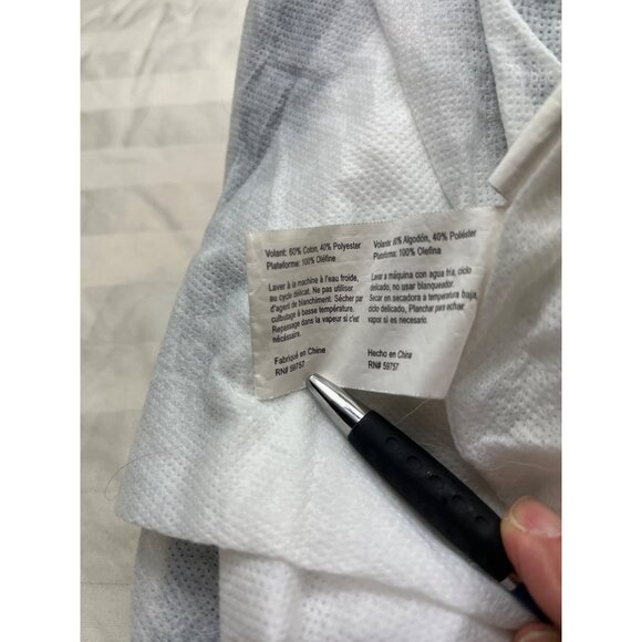 Striped Full-Size Bed Skirt 60% Cotton 40% Polyester Blue & White 92d - Picture 5 of 6